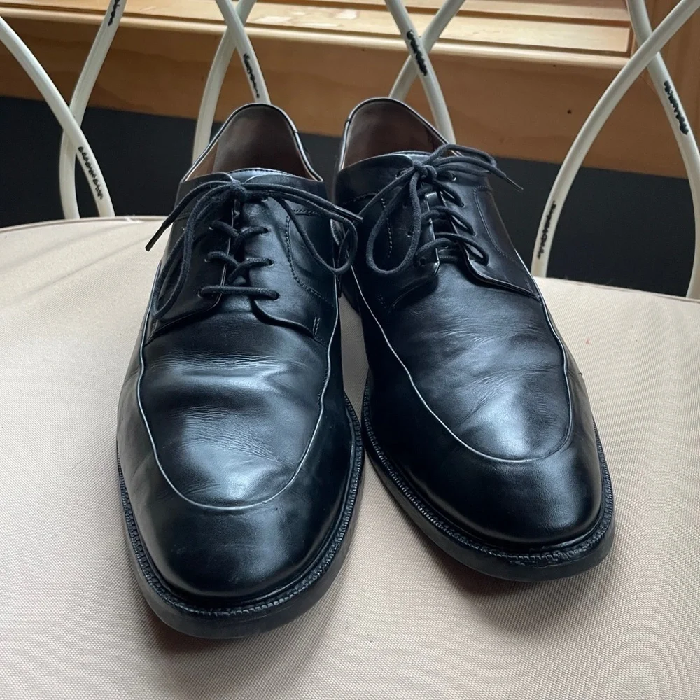 Cole Haan Warren Apron Oxfords Black‎ Leather 10